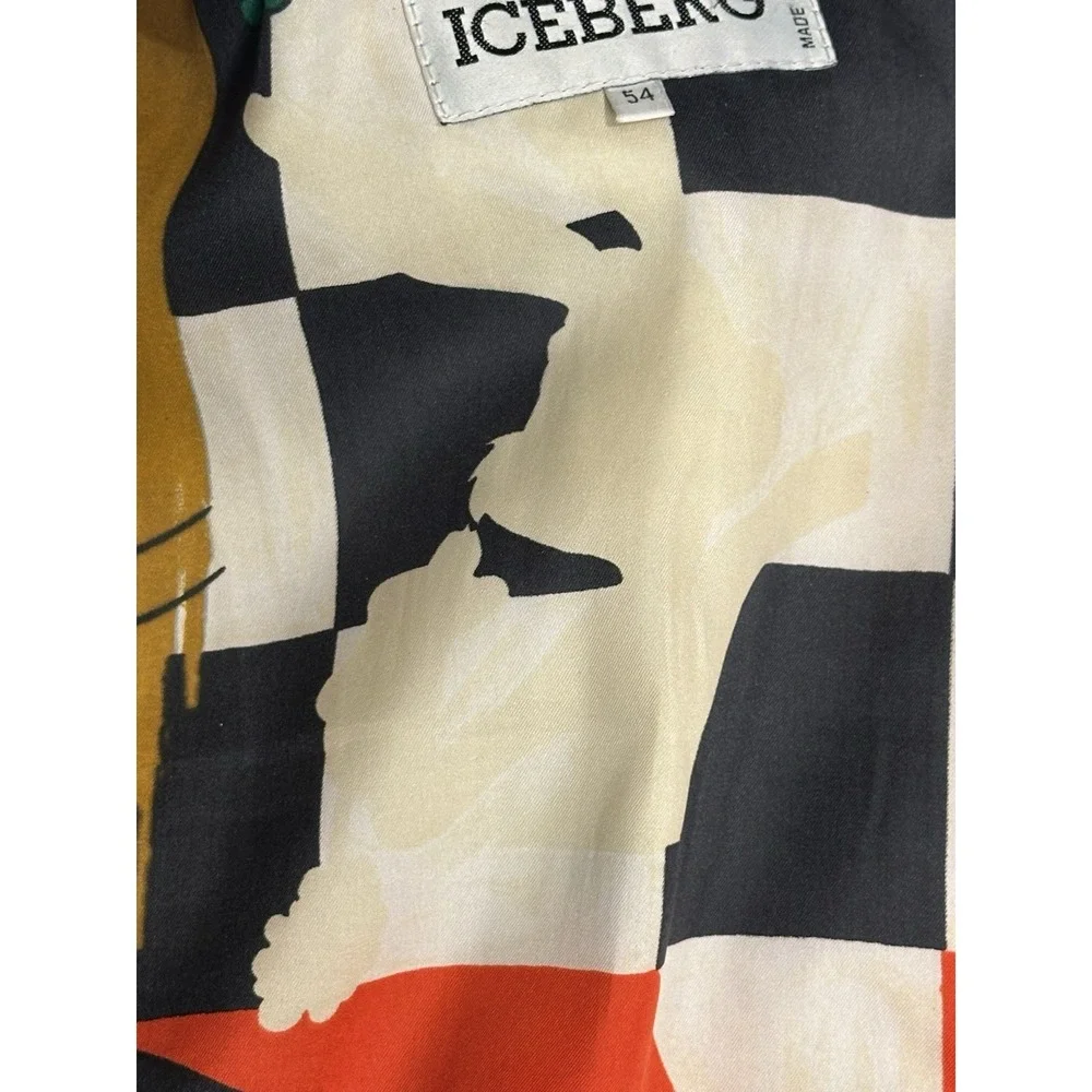 Vintage Iceberg Bugs Bunny Leather Wool Jacket 90s Made Italy Looney Tunes XL 54